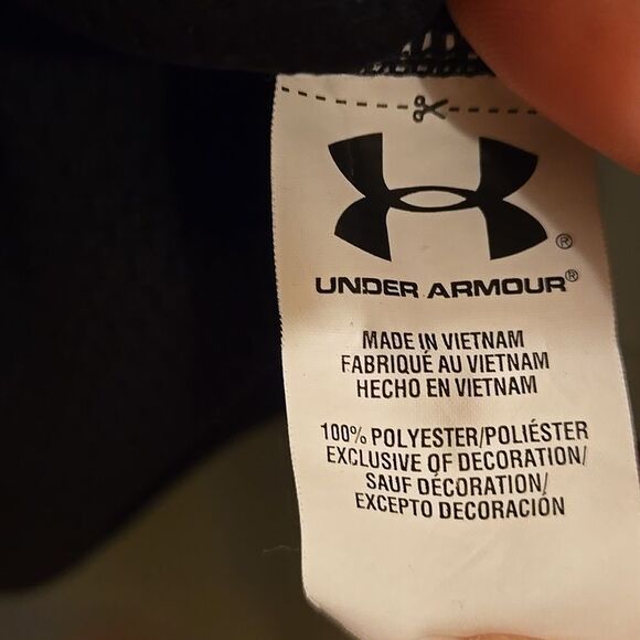 Under Armour Black Quarter-Zip Pullover Embrodered Red Logo Small Loose Women - Picture 12 of 16